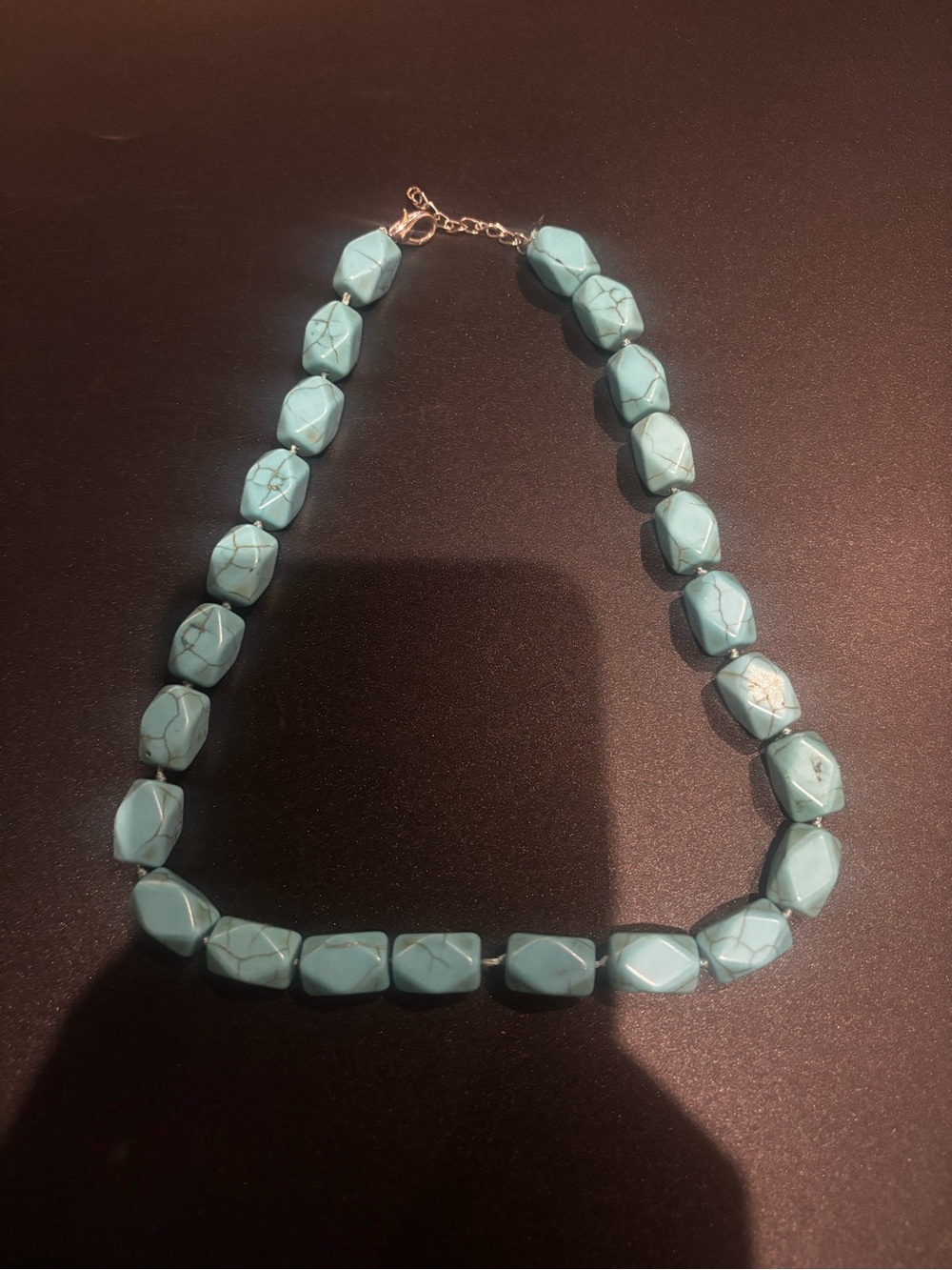 Turquoise Bead Statement Necklace - Blue